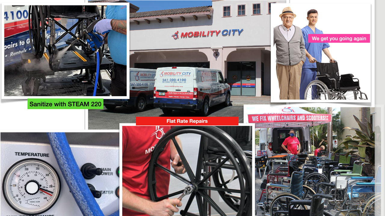 Mobility equipment repair, rental, sales and sanitizing. 6 locations in Florida to serve you.